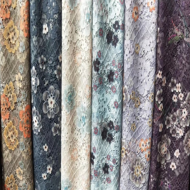 Lace Fabric Printed Polyester for Women's Wear Wholesale Supplier 7